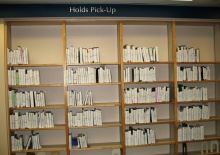 Holds pick-up shelves