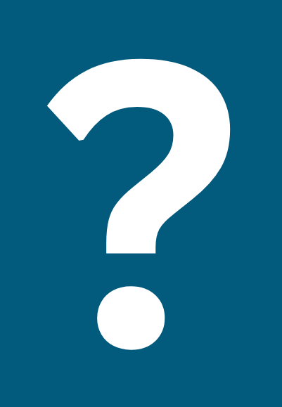 White question mark on blue background